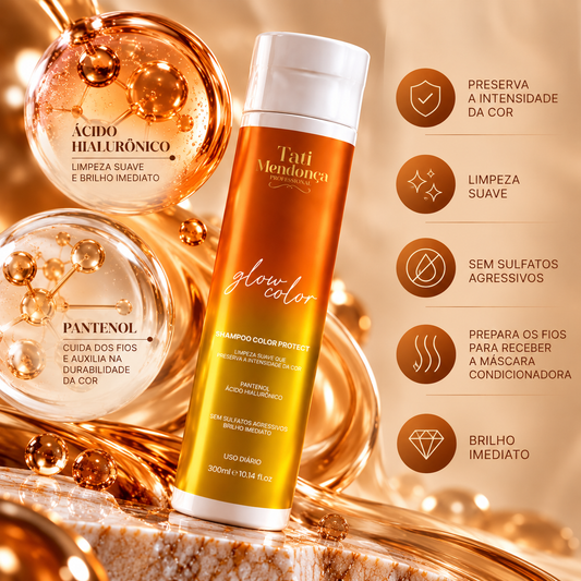 Shampoo Glow Color Color Protect – Limpeza Suave e Proteção da Intensidade da Cor 300 ml