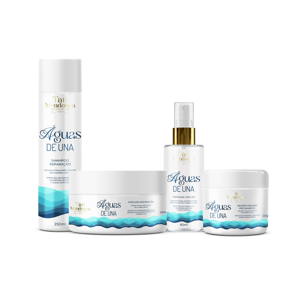 KIT AGUAS DE UNA proteína100g /shampoo300ml/máscara250g/perfume60ml
