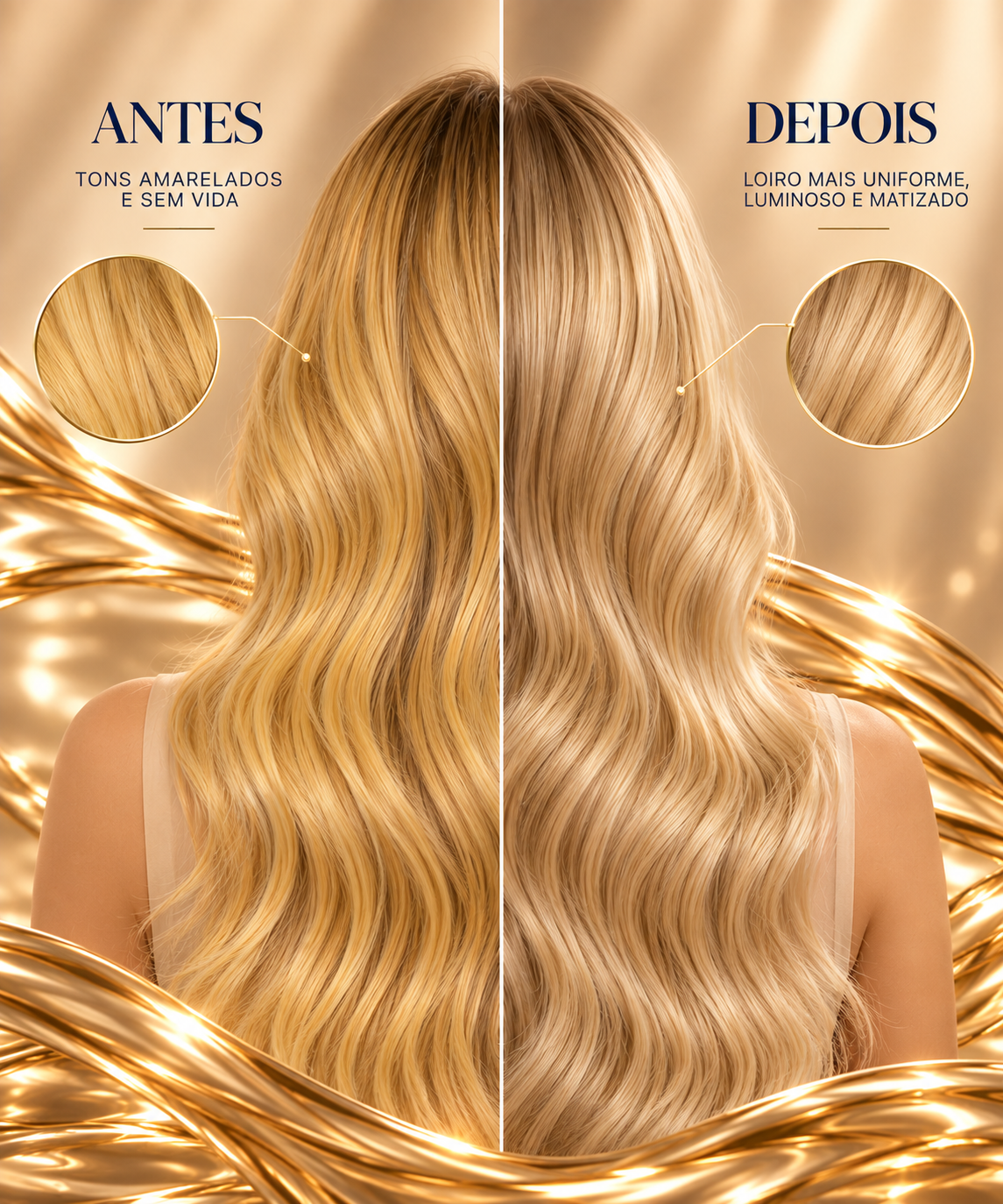 Kit Glow Blond – Shampoo + Máscara Matizadora para Neutralização dos Tons Amarelados