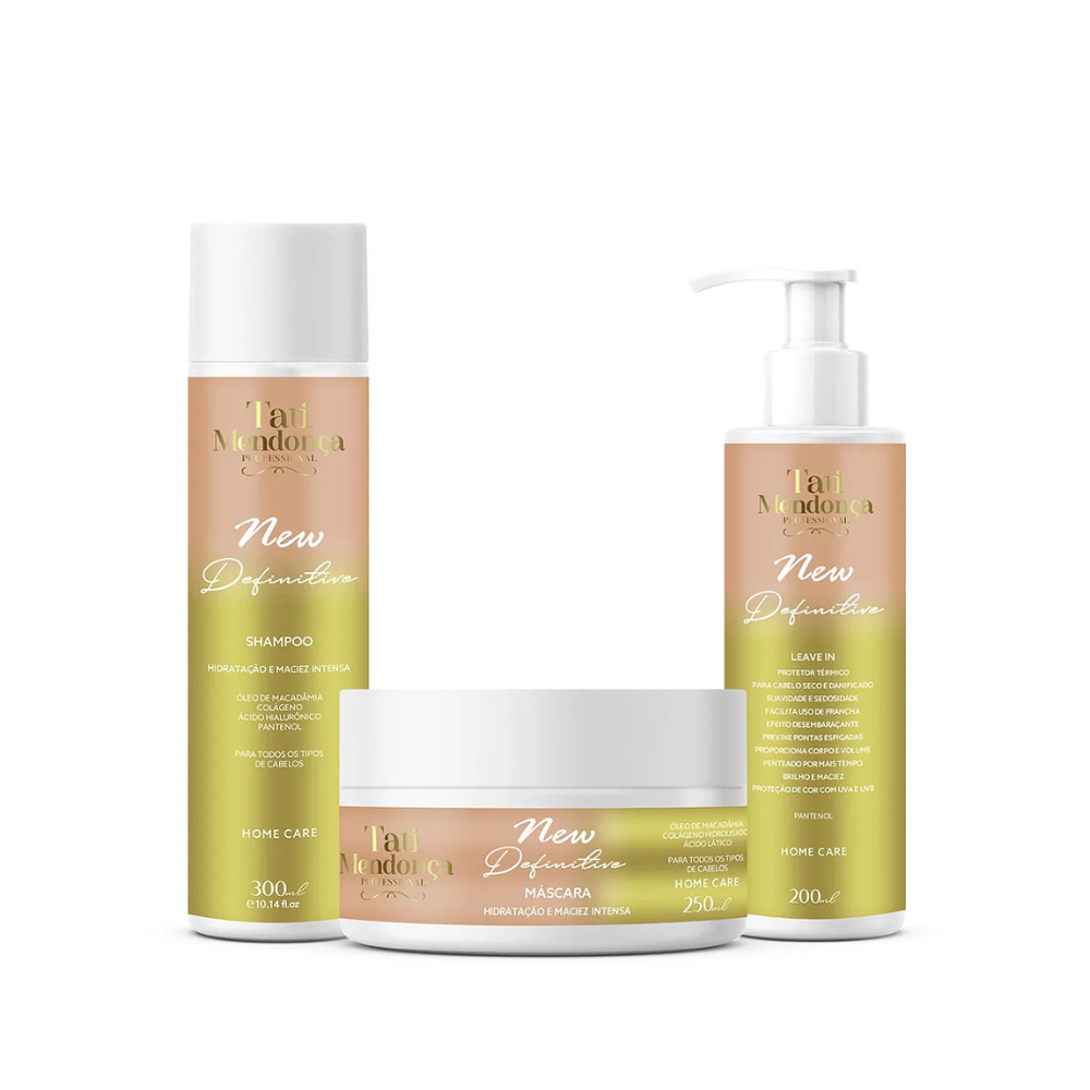 DEFINITIVE/Kit Shampoo 300ml + Máscara250ml + Leave-in 300ml | Tati Mendonça