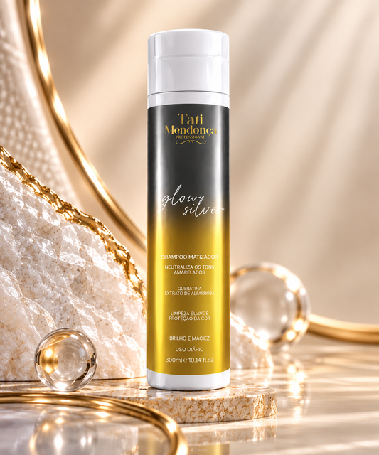Shampoo Matizador Glow Silver – Neutraliza Tons Amarelados em Cabelos Brancos e Grisalhos 300 ml