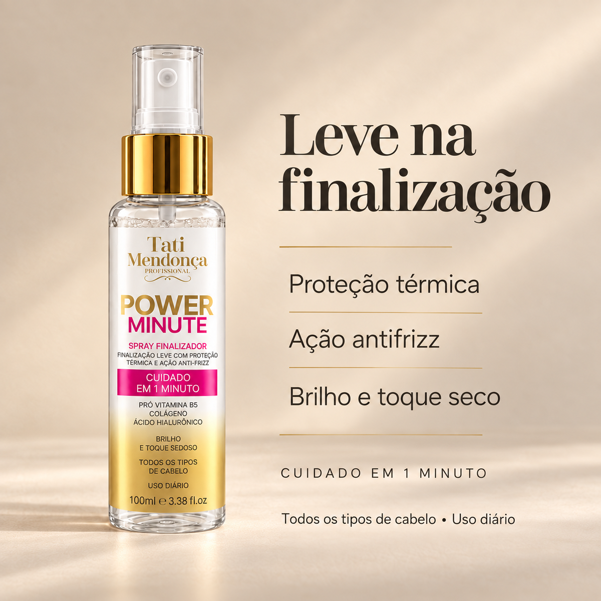 Power Minute — Shampoo, Máscara e Spray Finalizador